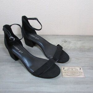Madden Girl Women's 9.5 ileana Ankle Strap Heeled Sandal - Black